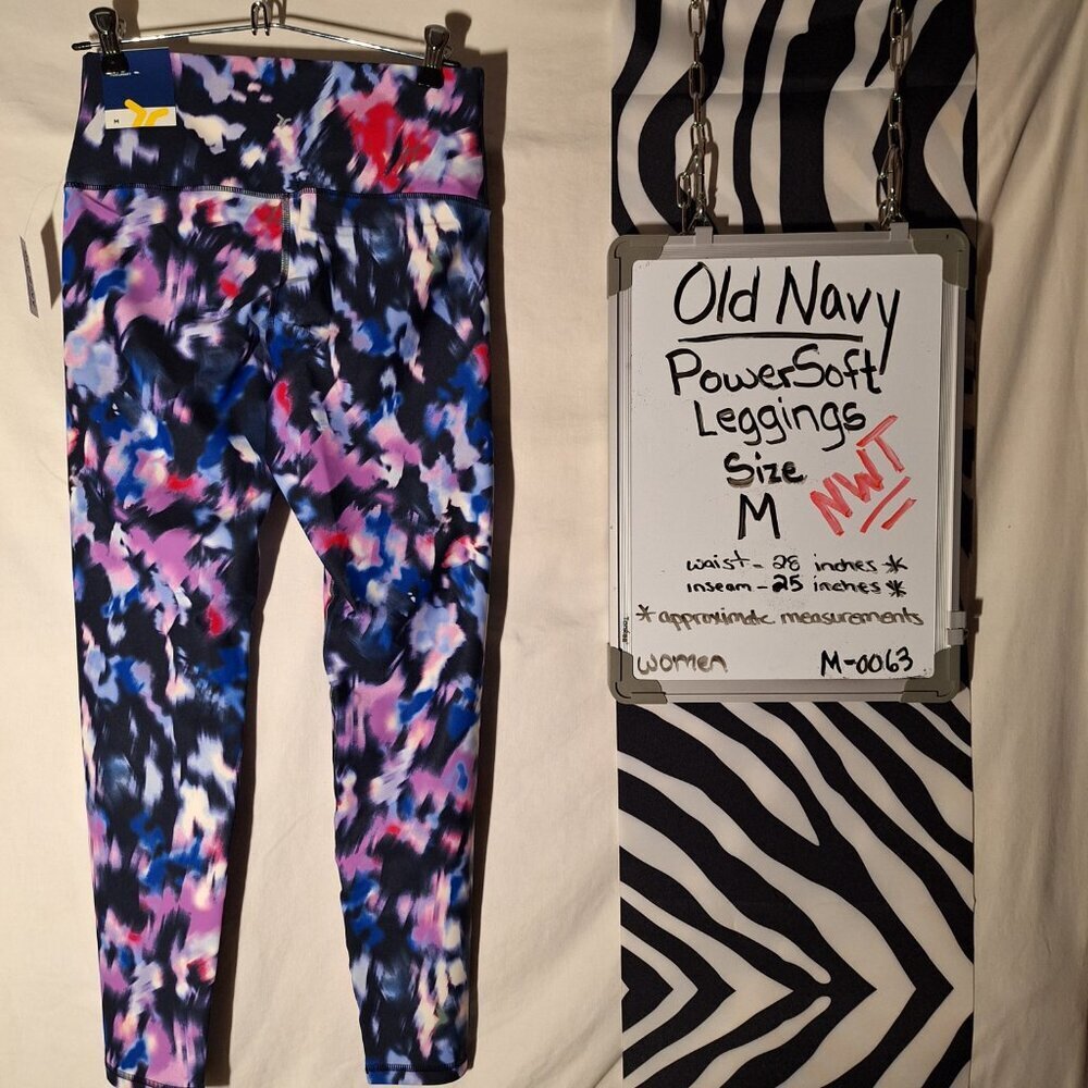 NWOT Old Navy PowerSoft Leggings - Multicolor Medium​​ - Picture 2 of 6